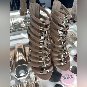 Strappy Gladiator High Heel Sandals - Nude Pink